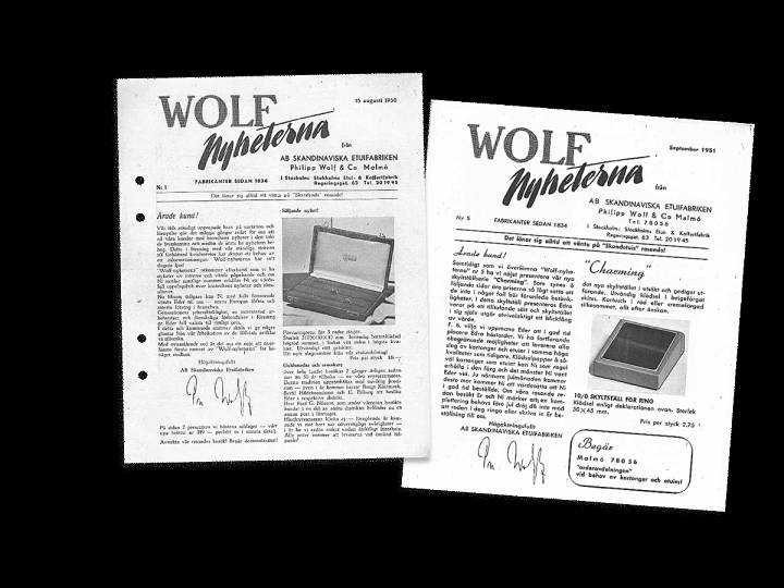 Des catalogues de promotion de Wolf en suédois datant de 1950.