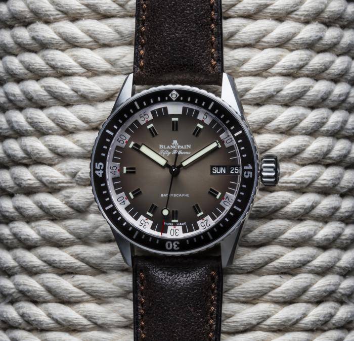 Blancpain Fifty Fathoms Bathyscaphe Day Date, style année 1970s