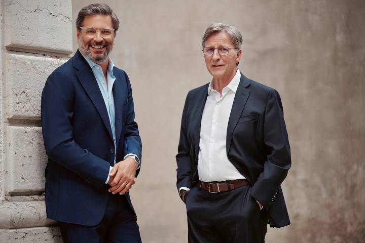 Guido Terreni, le CEO de Parmigiani Fleurier, et Michel Parmigiani, le fondateur de la marque horlogère qui porte son nom