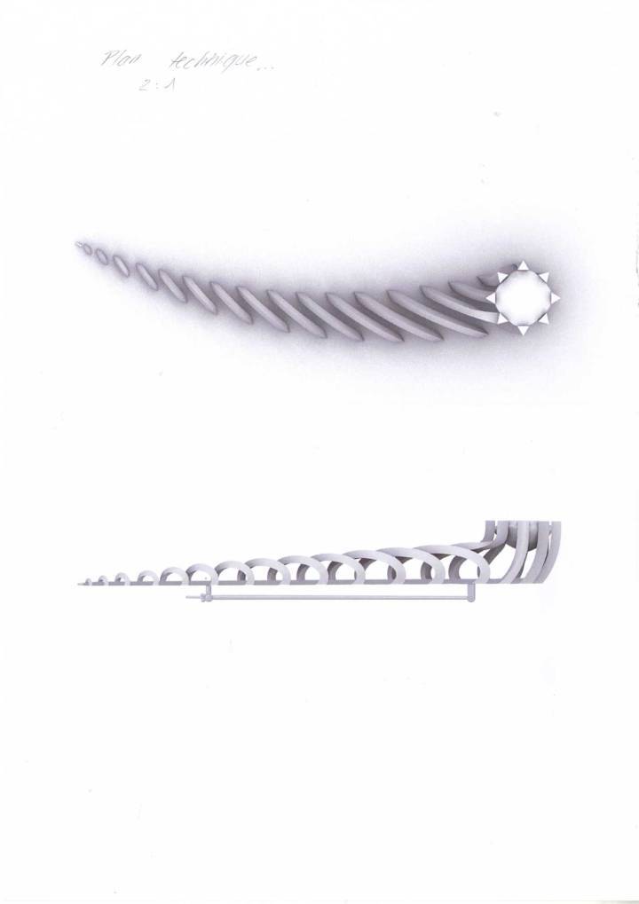 Dessin final de la broche Sparkling Star de Fanny Lienhard qui a remporté le Concours Bucherer Fine Jewellery