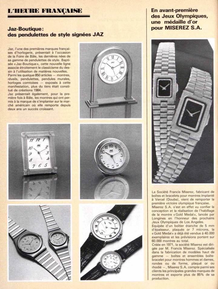 La montre Gold Medal de Longines pour les Jeux Olympiques 1984 de Los Angeles (en haut à droite)