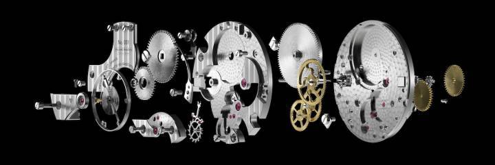 Calibre éclaté de la Tsunami, réalisée à la main par Hajima Asaoka.