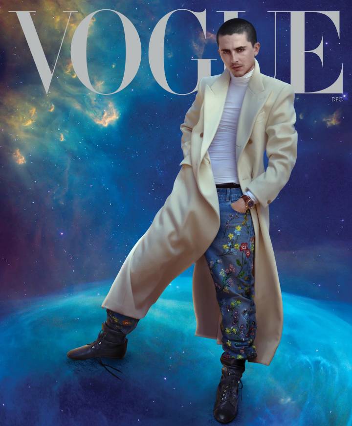 L'acteur Timothée Chalamet s'est récemment transformé en collectionneur avisé de marques horlogères indépendantes et pointues, à commencer par Urban Jürgensen: il a porté l'UJ-2 en couverture de Vogue (ci-dessus) et sur le tapis rouge de la 83ème cérémonie des Golden Globes.