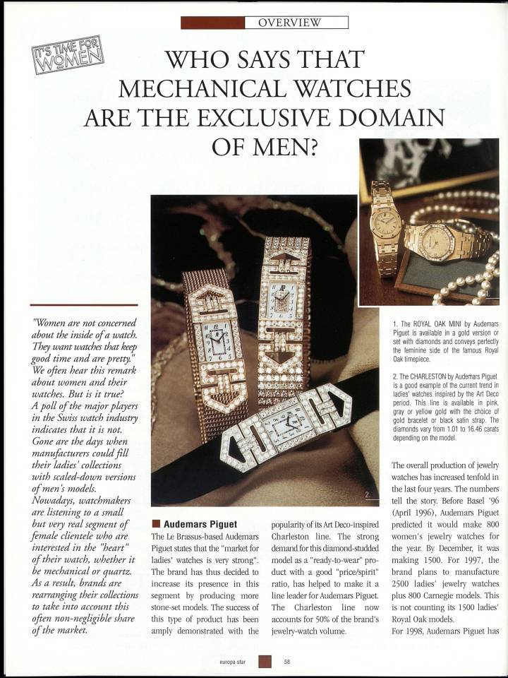 Une création iconique dans les archives d'Europa Star: la Royal Oak