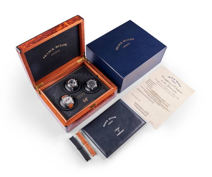 Pour les 30 ans de la marque, en partenariat avec Grail Watch, Franck Muller a ressuscité une série d'élégants chronographes à l'esthétique classique de 39 mm, dont des variantes à rattrapante double face et équipées d'anciens calibres Lemania.
