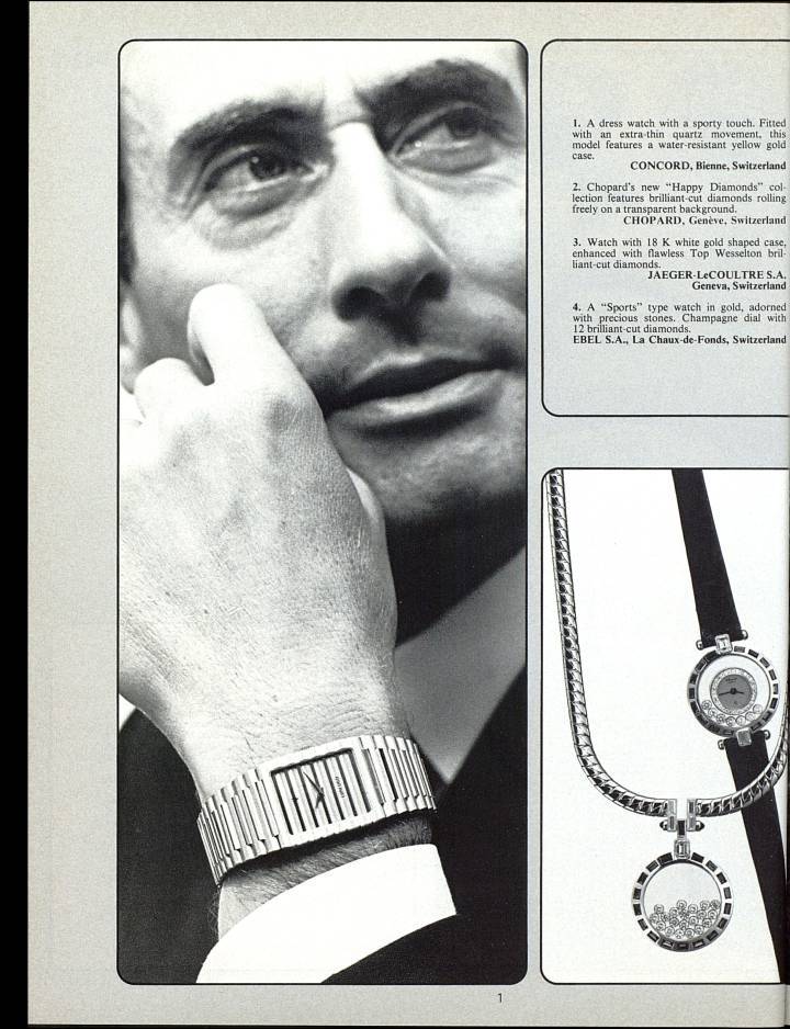 La collection Happy Diamonds (2., en bas à droite) est introduite en montre et en bijou dans les années 1970.