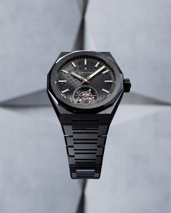 Un nouveau calibre tourbillon automatique à haute fréquence équipe la Defy Skyline Tourbillon, présentée en deux versions, acier et céramique noire.