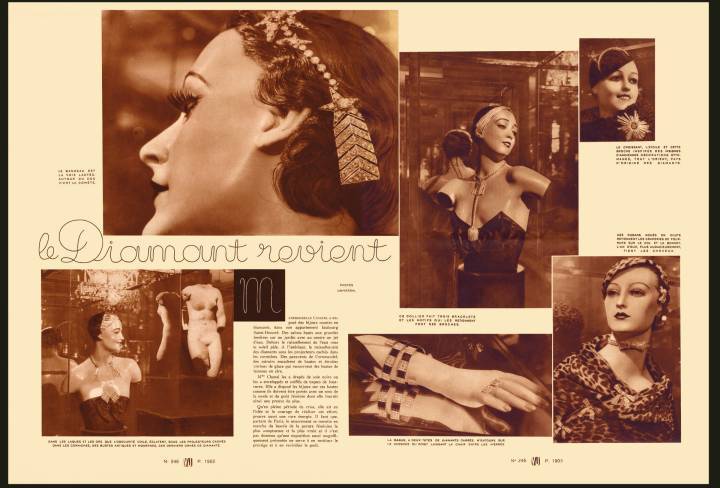 Article de presse sur «Bijoux de diamants» publié dans VU en novembre 1932.