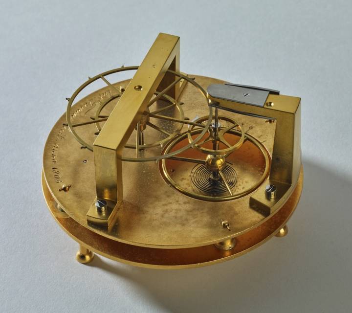 Modèle d'échappement duplex, dit de démonstration (d'une série de 10) Antoine Tavan (Genève, 1749 — Genève, 1836) Genève: vers 1805 Laiton, acier Ville de Genève, Musée d'art et d'histoire, Achat pour le musée de l'Ecole d'horlogerie, 1901 Inv. AD 2554
