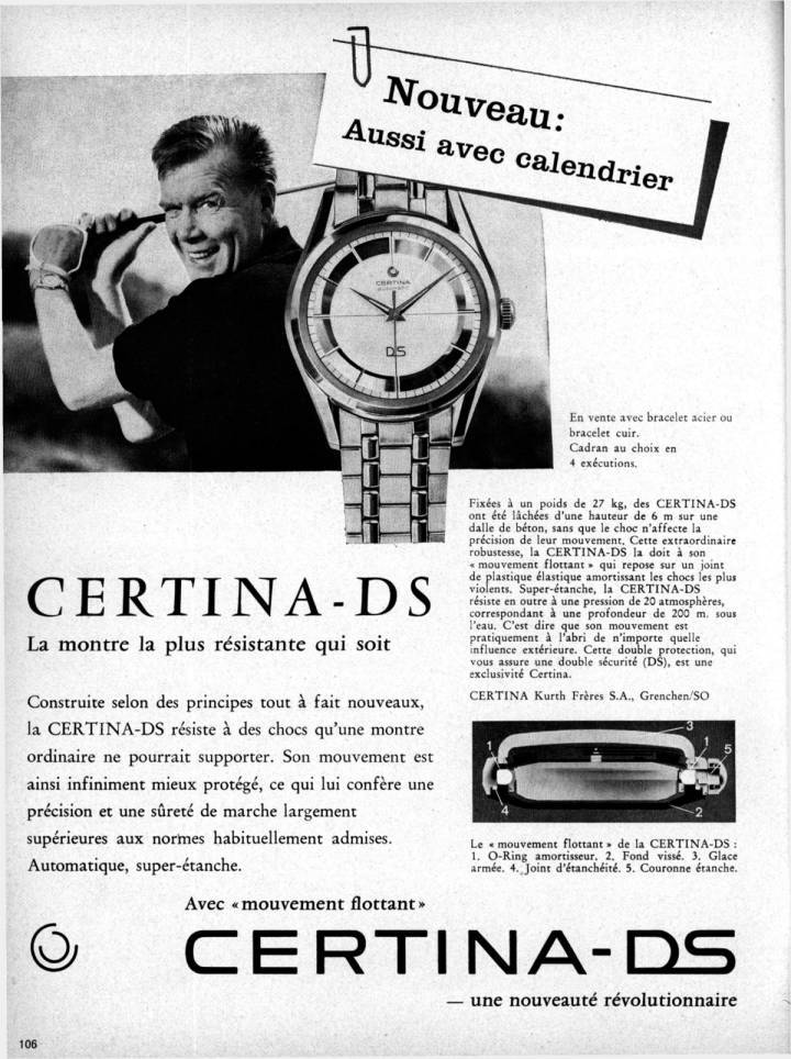 Publicité parue dans le Journal Suisse de l'Horlogerie en 1961
