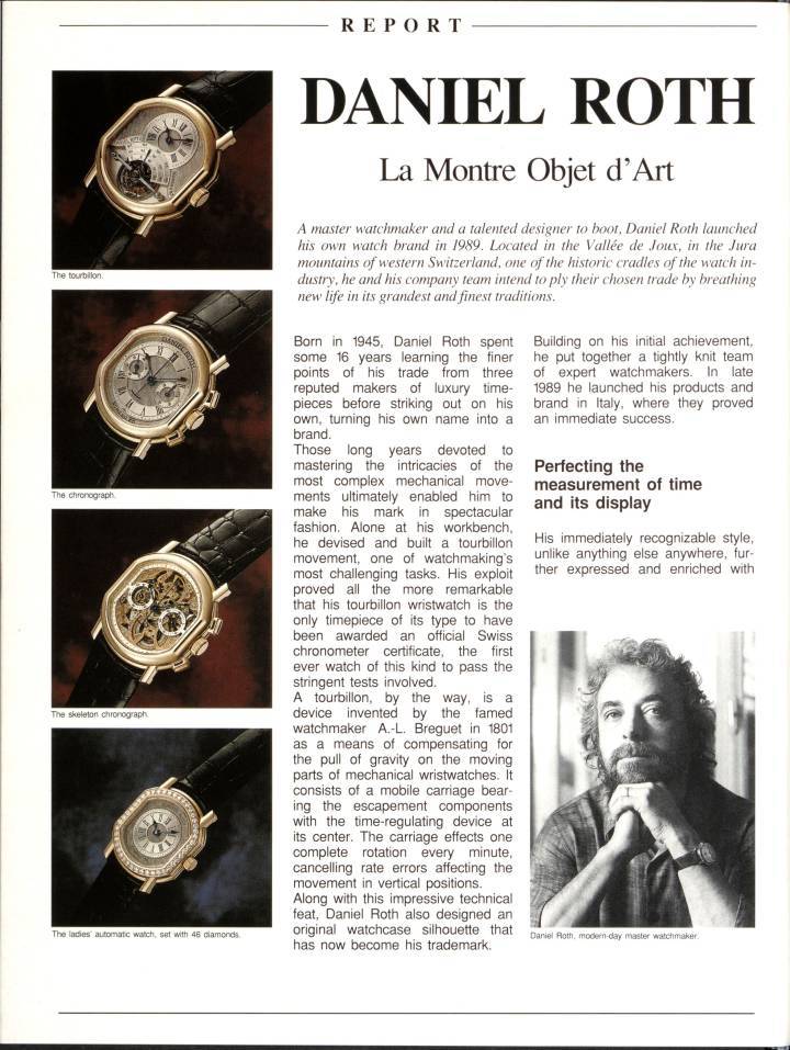LVMH et la relance de marques horlogères: Daniel Roth