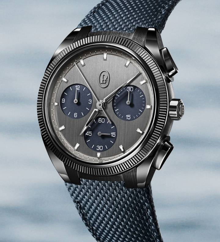 La Tonda PF Chronographe Sport est façonnée cette année en Cermet: CER pour céramique et MET pour métal. Pour la première fois, ce matériau composite contemporain, léger et inrayable est utilisé pour façonner intègralement un garde-temps: boîtier, lunette cannelée, couronne et poussoirs et boucle de bracelet. Un modèle équipé du mouvement PF070 à haute fréquence (36'000Vph) certifié COSC, automatique à chronographe intégré.
