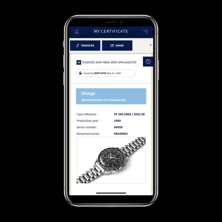 L'accès au certificat numérique permet de retracer le cycle de vie d'une montre de manière sécurisée.