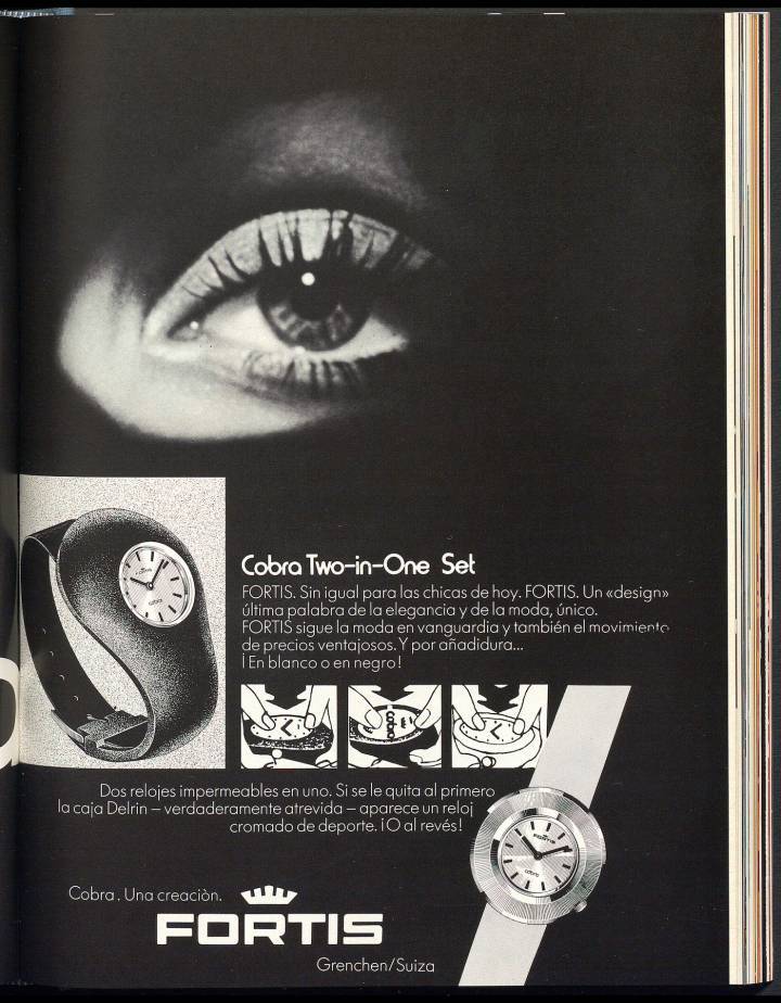 L'originale Cobra présentée par Fortis dans les années 1970. Le patrimoine de la marque est très riche en possibilités de réinterprétations contemporaines.