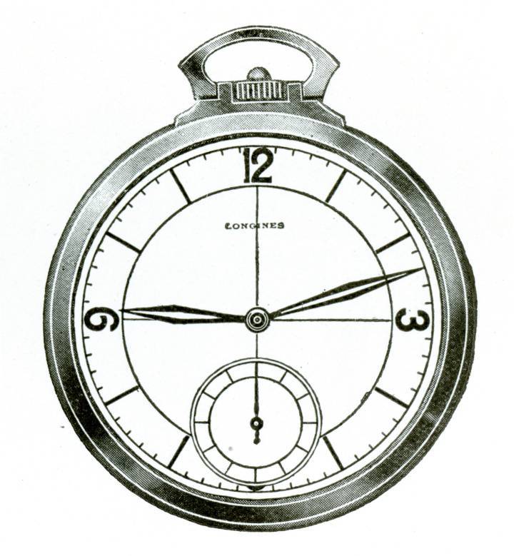 Une montre de poche à cadran sectorisé de 1935