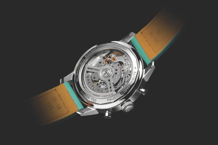  Le calibre manufacture chronographe B01 qui équipe l'édition limitée Fausto Coppi est certifié chronomètre par le COSC.