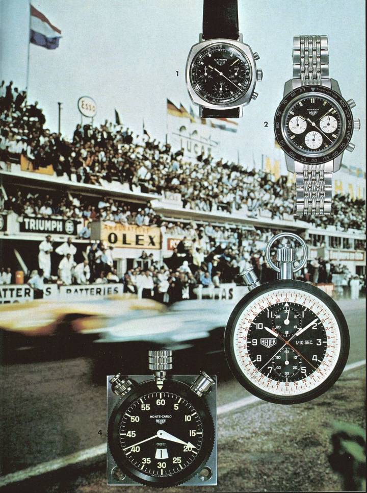 Autavia, Camaro, Monte-Carlo: Heuer est réputée pour son lien avec le monde automobile dans les années 1960.