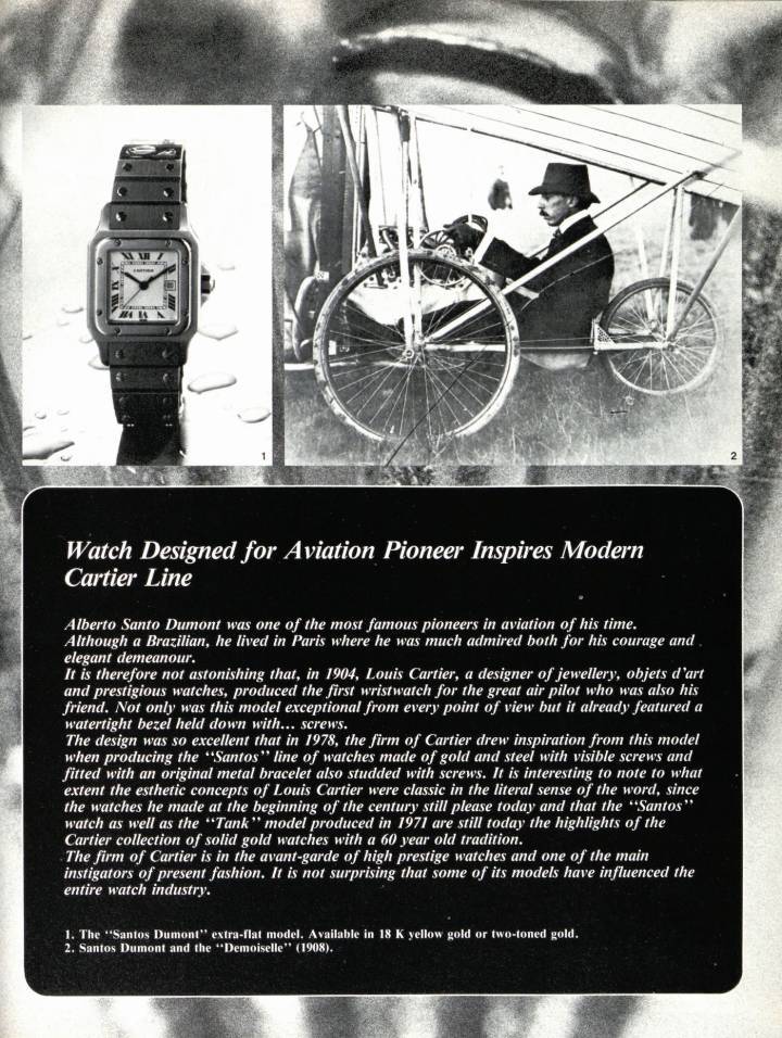 La version moderne de la montre Santos-Dumont présentée en 1981 dans les colonnes d'Europa Star.