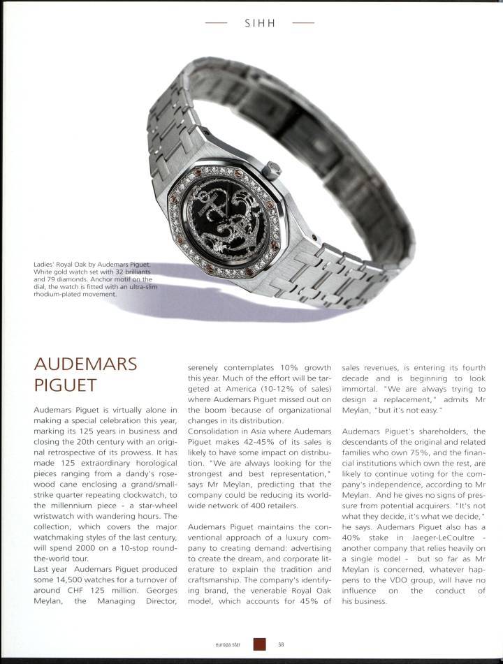 Une création iconique dans les archives d'Europa Star: la Royal Oak