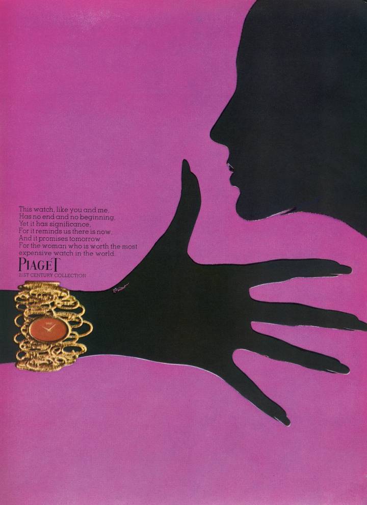 Publicité Piaget par Alberto Rizzo, 1969.