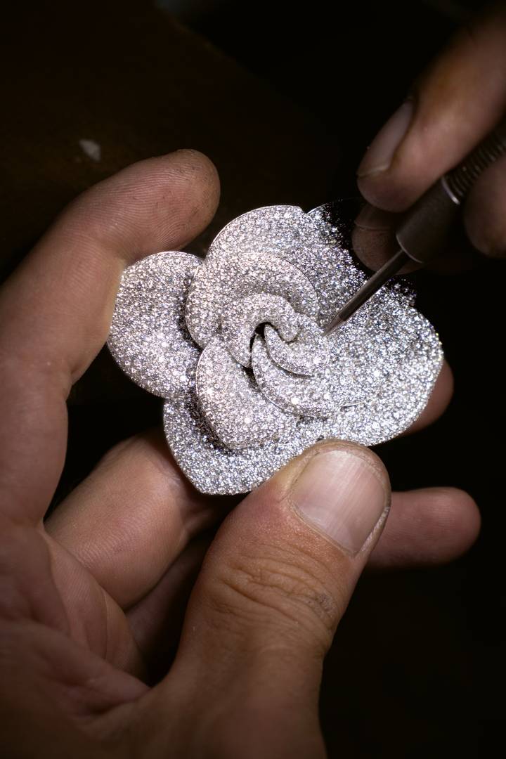 La collection de haute joaillerie Rosina s'inspire de la rencontre d'Eugenia Bruni avec la maison désormais abandonnée de sa grand-tante Rosina, aujourd'hui décédée, et avec la nature luxuriante qui avait repris possession d'un espace oublié. Au milieu de cette végétation luxuriante, une seule rose s'épanouissait.