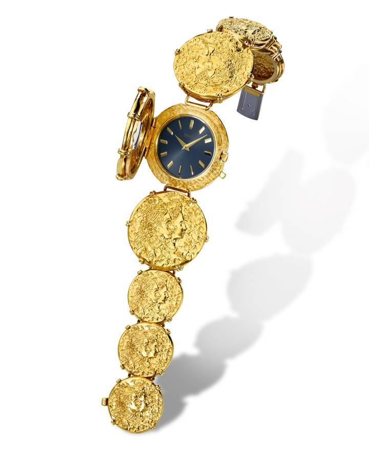 Montre-bijou Piaget Dali d'Or, or jaune. Mouvement Manufacture 9P ultra-plat à remontage manuel. 1973. Collection privée Piaget.