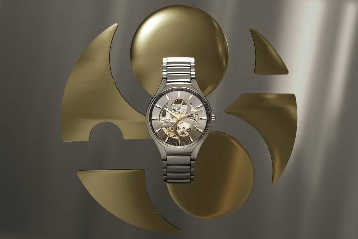 The openwork dial of the True Round Open Heart reveals the heart of the watch.
