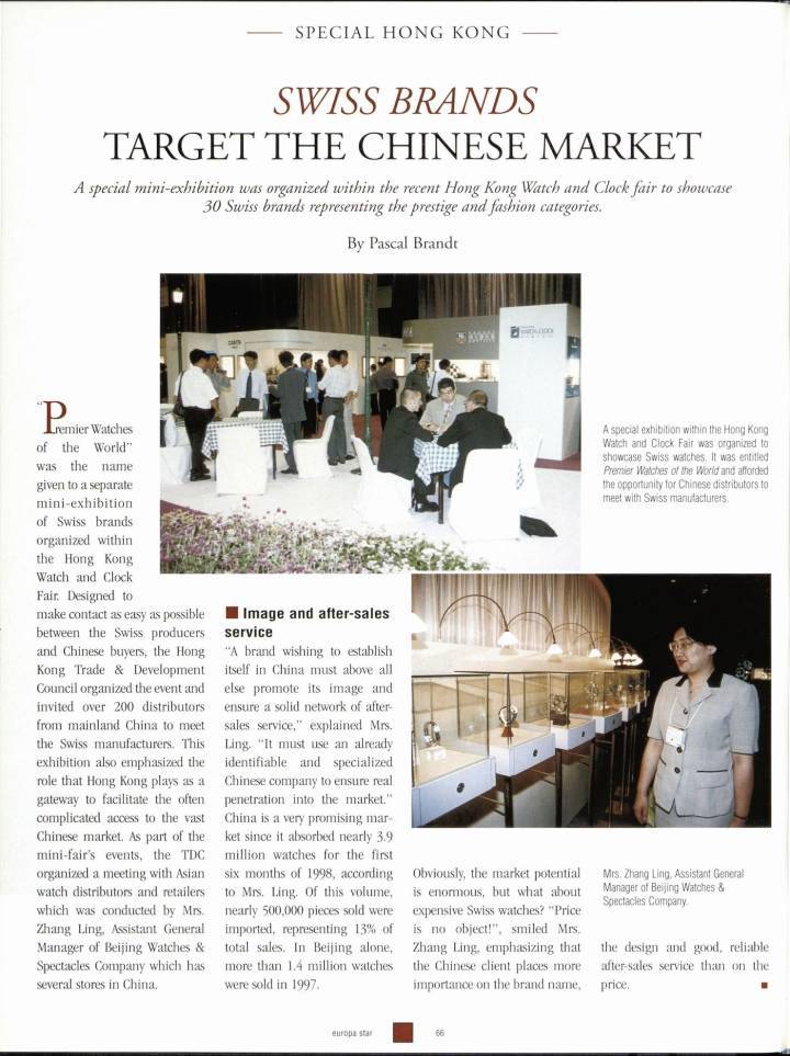 1998: l'envolée du marché chinois commence à se dessiner. 
