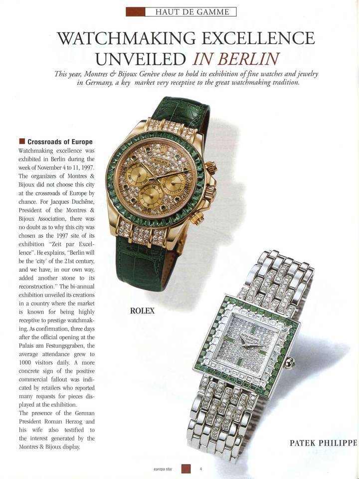 L'édition 1997, tenue à Berlin, sera la dernière couverte par notre magazine. Dans les années 2000 puis 2010, tant le SIHH que Baselworld montent en puissance. La décennie 2020 sera celle de la renaissance d'un événement rappelant le salon genevois disparu, avec les principaux fleurons de l'art horloger à nouveau réunis.