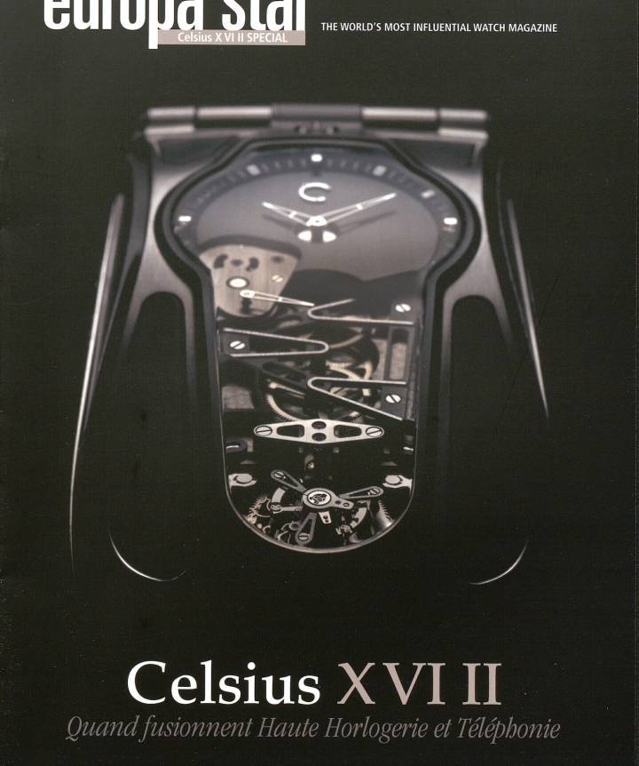 Avant MELB Holding, Edouard Meylan a tanné son cuir d'entrepreneur avec l'aventure Celsius, celle d'un téléphone mécanique très haut de gamme, présenté ici dans Europa Star en 2010. 