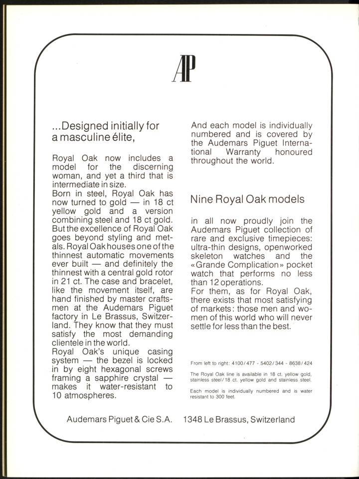 Une création iconique dans les archives d'Europa Star: la Royal Oak