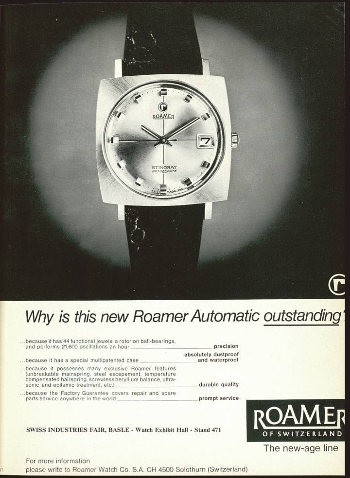 Sélection d'archives Roamer dans Europa Star, respectivement de 1946, 1952 et 1966