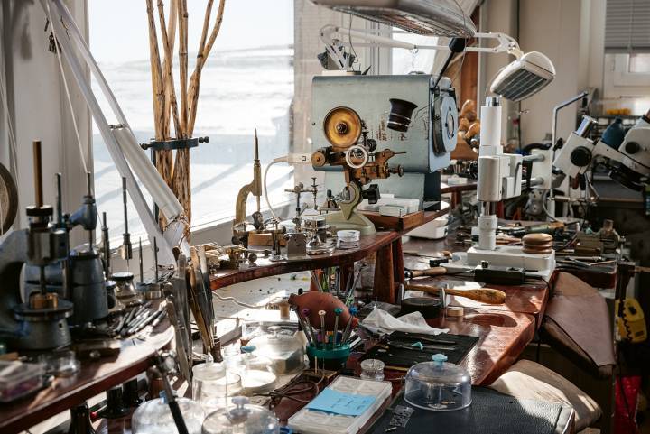L'atelier de Julien Tixier, aujourd'hui, dans la Vallée de Joux.