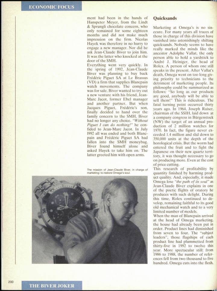 Jean-Claude Biver en 1993 dans Europa Star 