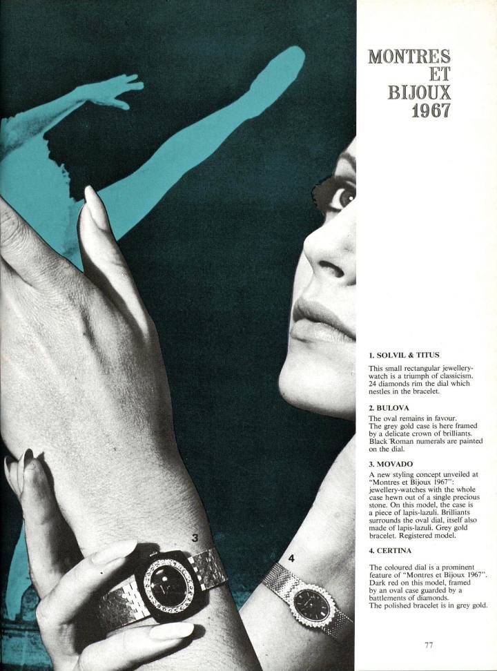 Si Certina est surtout connue pour ses modèles abordables de sport aujourd'hui, la marque du Swatch Group a également produit des montres joaillières au cours de son histoire, comme l'atteste ce modèle présenté au salon Montres et Bijoux en 1967.