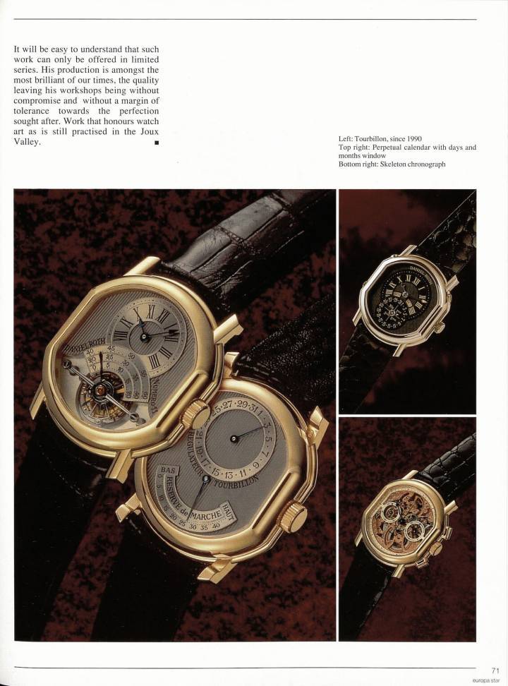Le tourbillon double face de Daniel Roth, celui avec qui tout a commencé, est aujourd'hui relancé dans une interprétation contemporaine, très fidèle à l'originale.