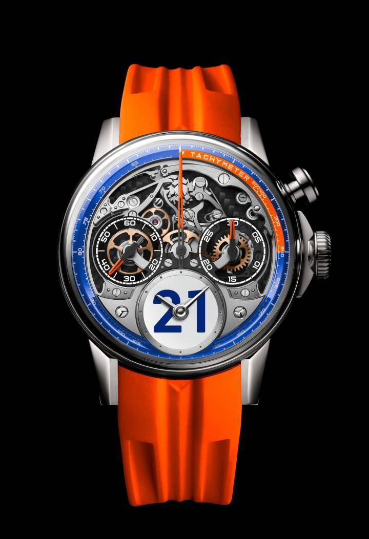 Louis Moinet Time To Race avec rehaut bicolore en Neoralithe