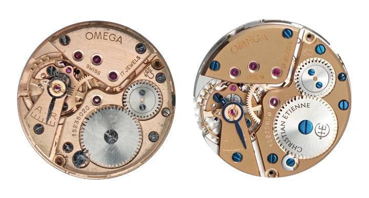 Un Calibre Omega 267 avant et après restauration