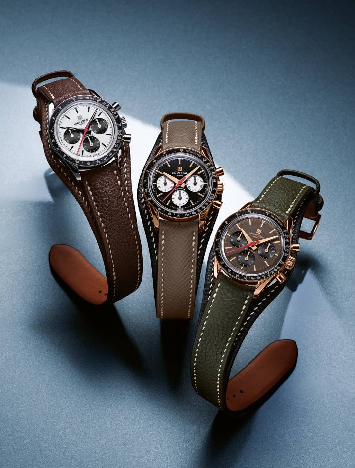 Universal Genève ramène «la Nina» pour la toute première fois en or blanc et rouge 18 carats, proposée dans une édition ultra-exclusive de deux séries de trois montres Tribute to Compax avec cadran en émail grand feu et Calibre 281 d'époque. Cette nouvelle collection s'articule autour de bracelets Bund fabriqués à la main par le célèbre artisan japonais Satoru Hosoi, qui signe ici sa première collaboration avec une marque horlogère.