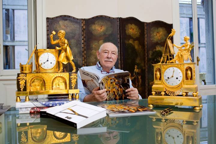 Franco Cologni dans les bureaux milanais de sa Fondazione Cologni per i Mestieri d'Arte.