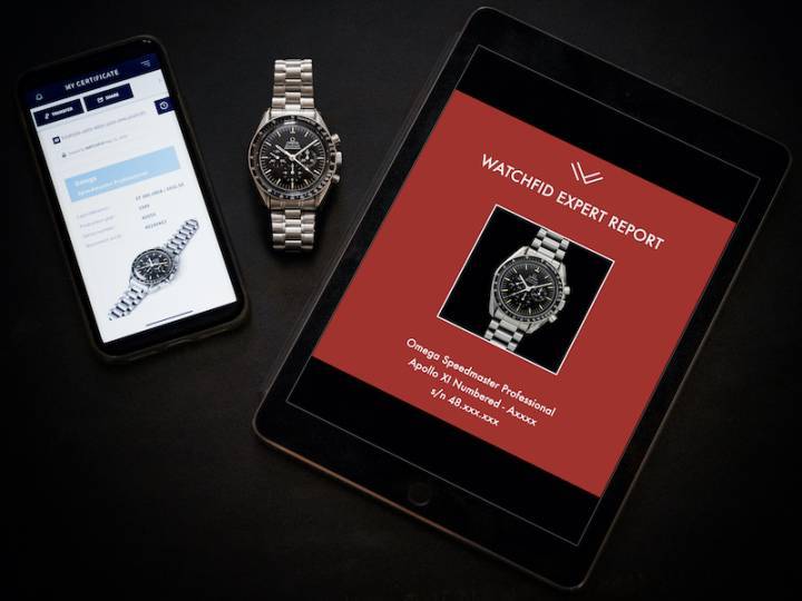 La plateforme WatchFID propose à la vente des montres de collection accompagnées par leur certificat Blockchain et leur rapport d'expertise en format livre imprimé et numérique.