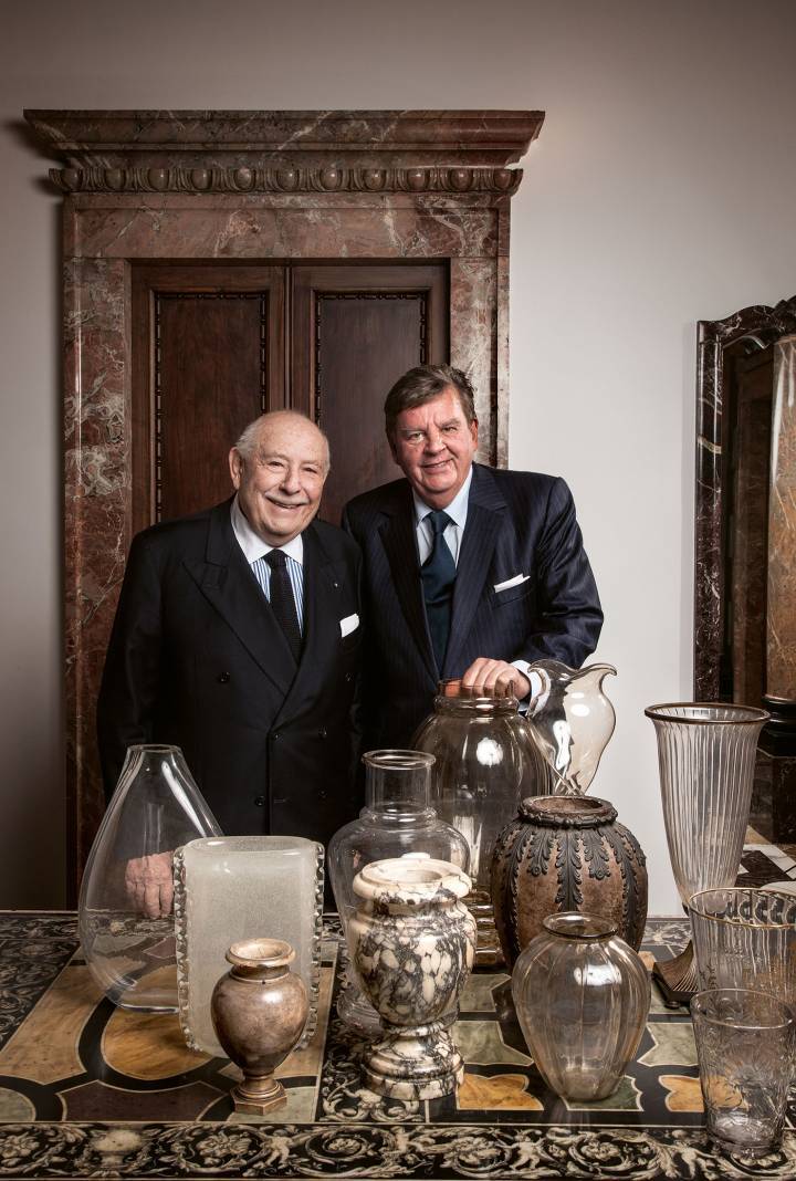 Franco Cologni et Johann Rupert, créateurs de la Michelangelo Foundation et de la Biennale Homo Faber de Venise.