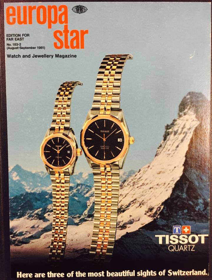 Tissot en couverture d'Europa Star en 1981, une époque de domination du quartz
