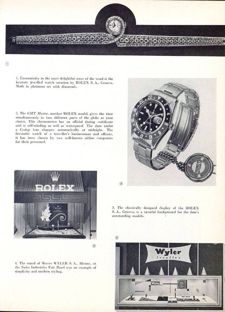 Le stand de Rolex à la foire de Bâle en 1957 (Europa Star n°4/1957)