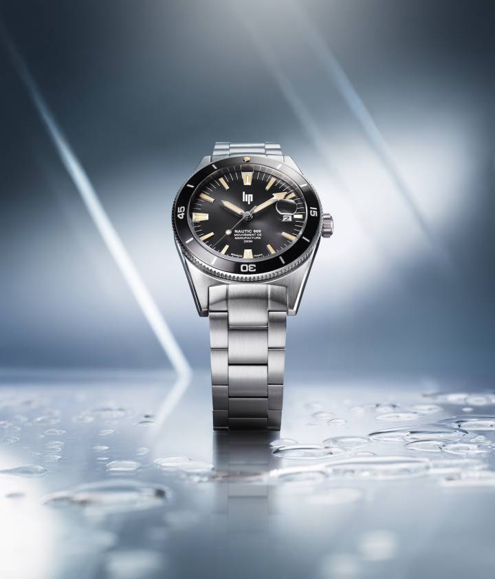 La Nautic 666, montre de plongée inspirée d'un modèle lancé à la fin des années 1960, est destinée à occuper le segment nautique de la collection Lip mouvement de manufacture. 
