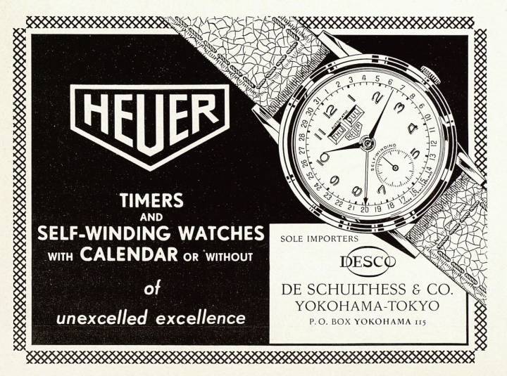 Annonce Heuer dans l'édition asiatique d'Europa Star en 1951