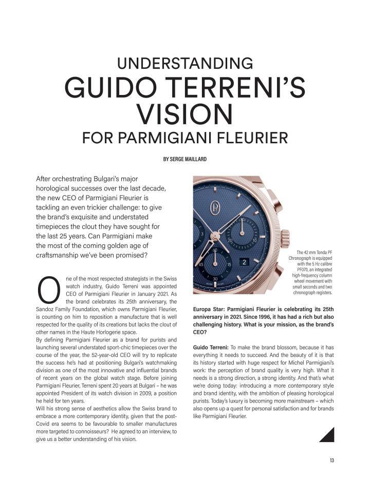 Parmigiani Fleurier: la continuité est actée