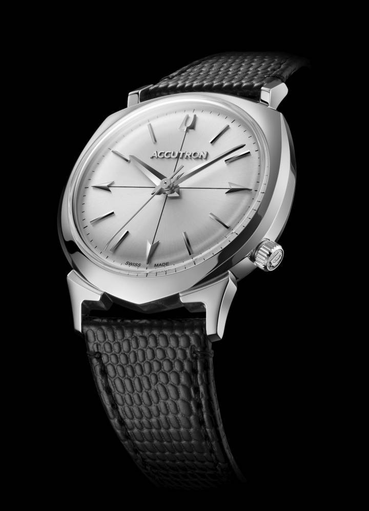Un modèle de la collection Legacy, directement inspirée de montres Accutron apparues dans les années 1960 et 1970.