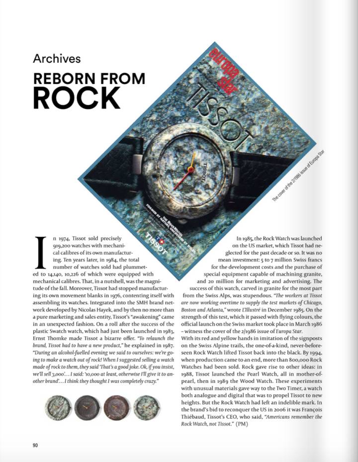La Rock Watch de Tissot, une montre qui a marqué les esprits des clients américains.