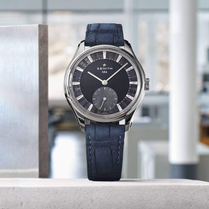 À Watches and Wonders 2026, Zenith a dévoilé l'interprétation la plus exclusive de la G.F.J. à ce jour: une édition limitée à seulement 20 exemplaires, réalisée en tantale et ornée d'index diamants taille baguette.